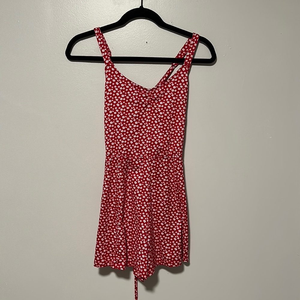 Hollister Red Floral Romper